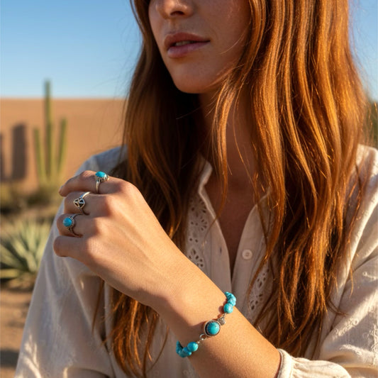 KINGMAN TURQUOISE BRACELET Sterling Silver Southwestern