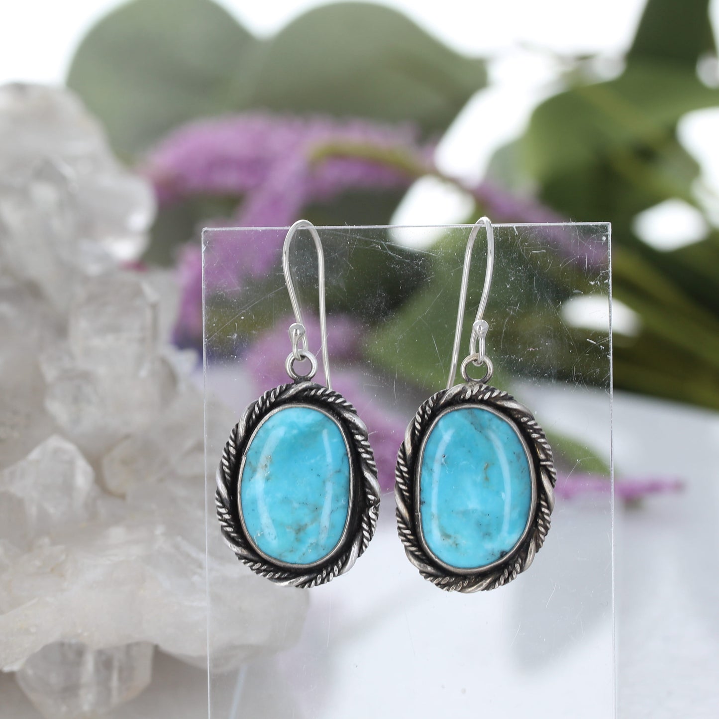 CAMPITOS TURQUOISE EARRINGS Free Form Sterling Silver