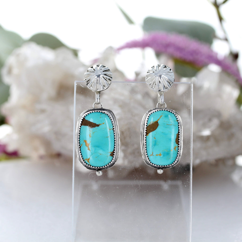 Royston Mine Earrings Brilliant Blue Cushions Southwest Sterling