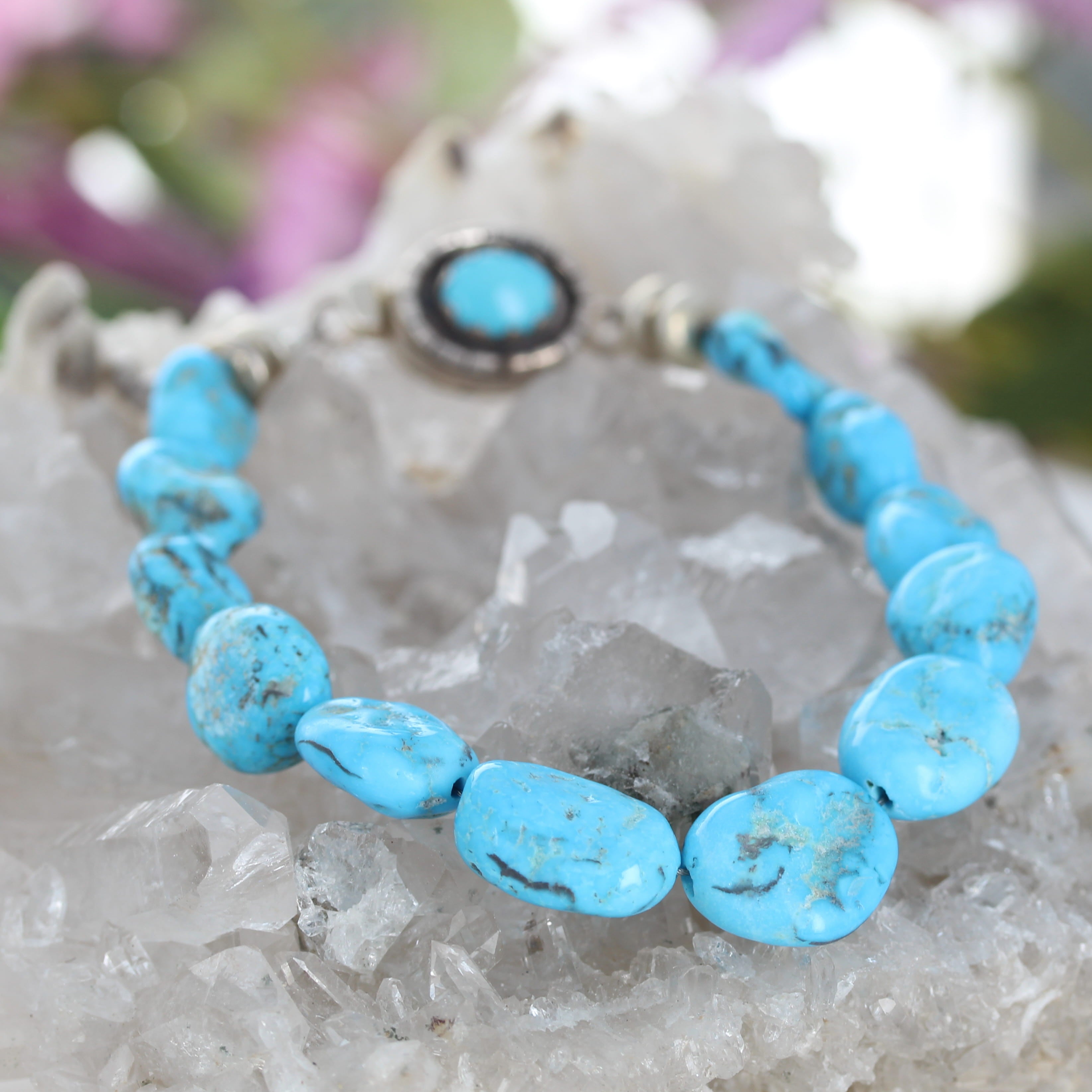 Gorgeous Sleeping Beauty TURQUOISE BRACELET Sterling Silver Southwestern