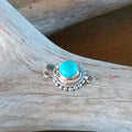 Gem Grade Egyptian Turquoise Sterling Granulated Clasp Sterling Silver 8mm