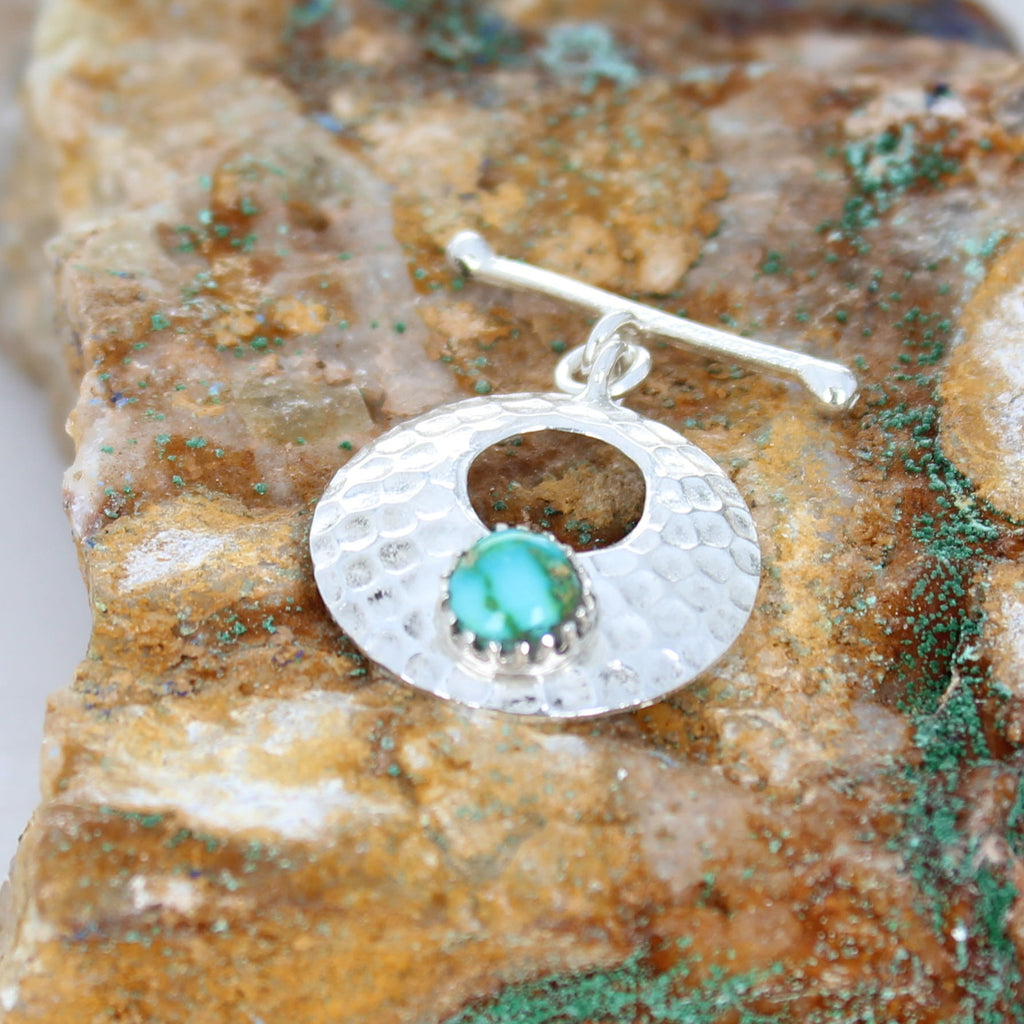 Blue Sonoran Mountain Turquoise Toggle Clasp Sterling 7mm