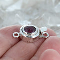 AAA Faceted Garnet Clasp Sterling Decorative Oval 6x8mm