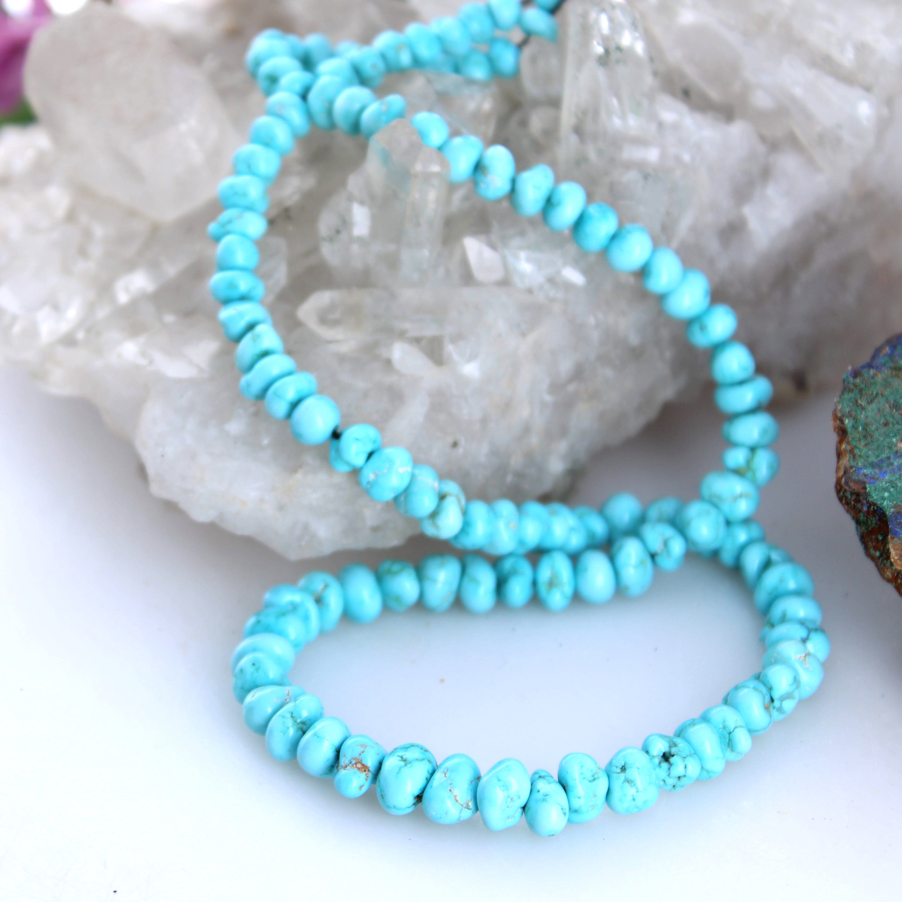 Bright Sky Blue LONE MOUNTAIN Turquoise Beads 5.5-9.5mm