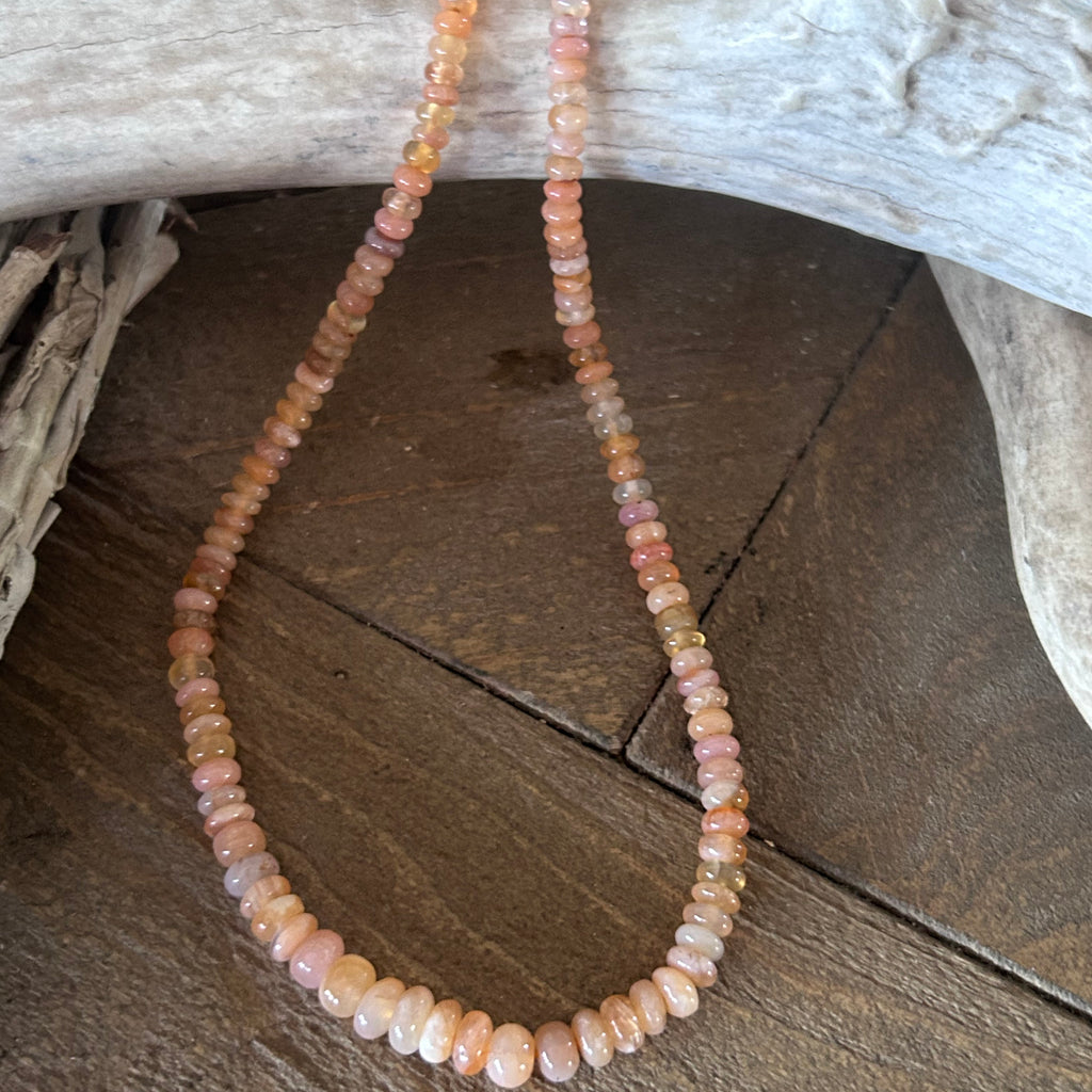 Stunning Mexican Opal Beads Rondelles Apricot Graduated 4 to 6.7mm 16"