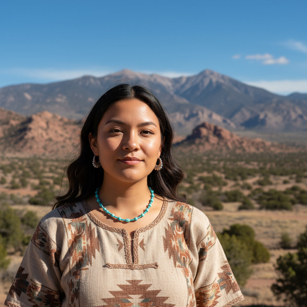 100% Natural Vintage Sleeping Beauty Turquoise Necklace Sterling