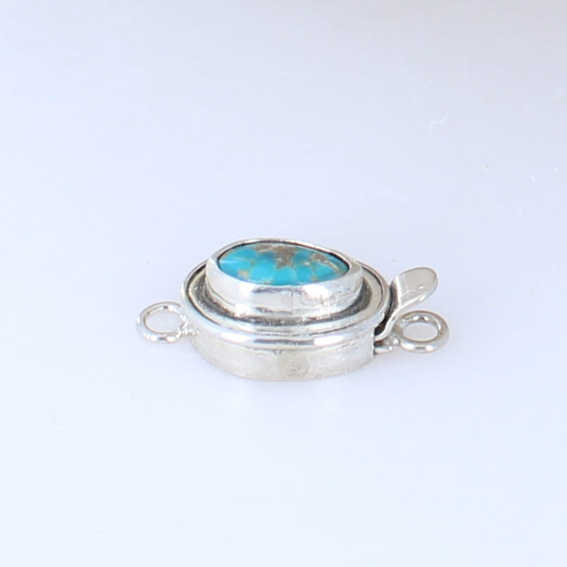 Vintage HACHITA TURQUOISE Clasp Sterling New Mexico Turquoise