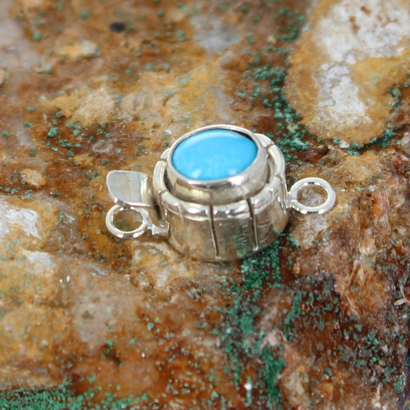 Blue Bird Orvil Jack Turquoise Clasp Southwest Style Sterling