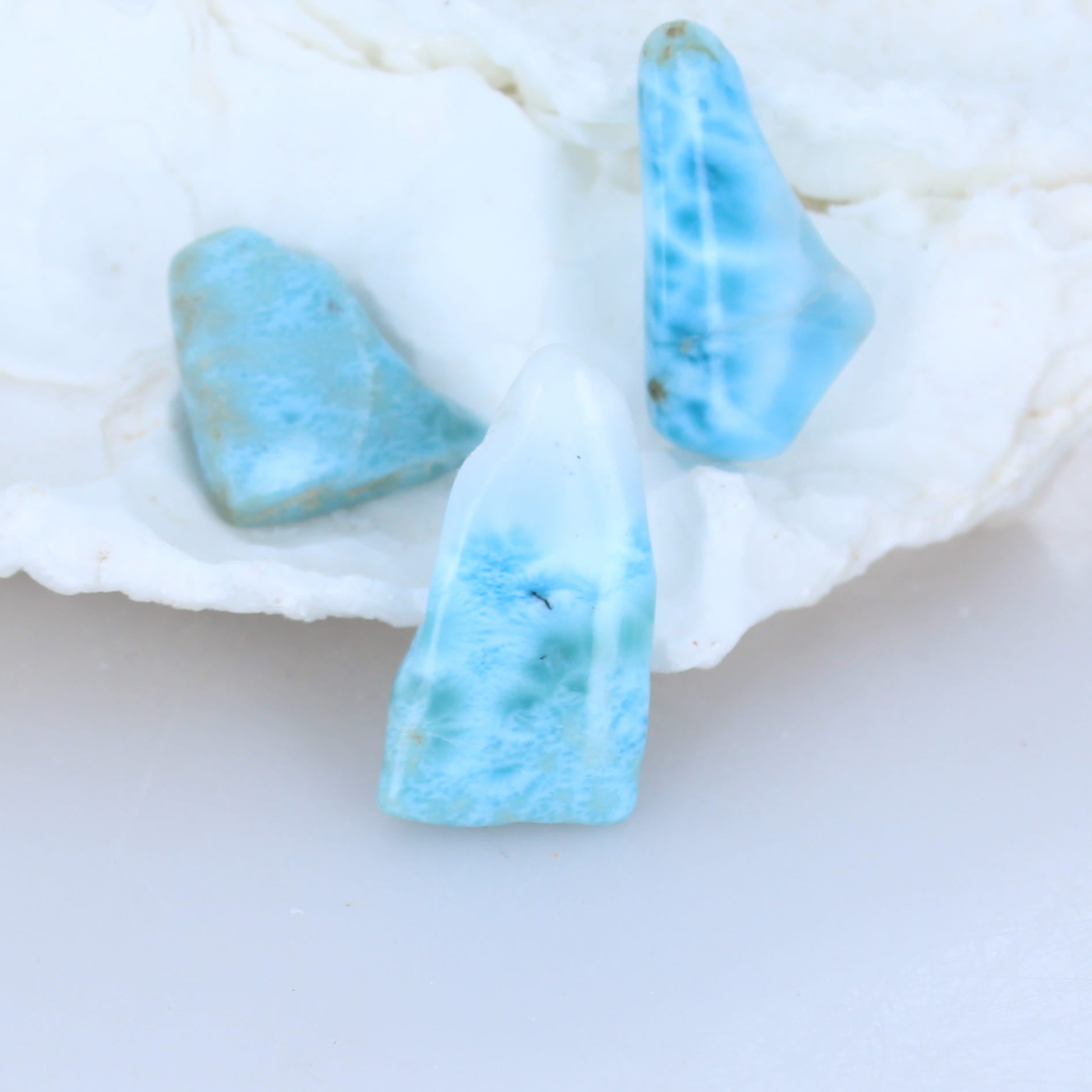 Larimar Free Form Pendants Set of 5 -NewWorldGems