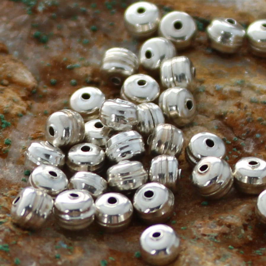 Bench Made Navajo Rondelle Beads 4.8-5mm Pak of 10