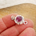 Deep Purple Spiny Oyster Clasp 8mm Round Southwestern Design Sterling