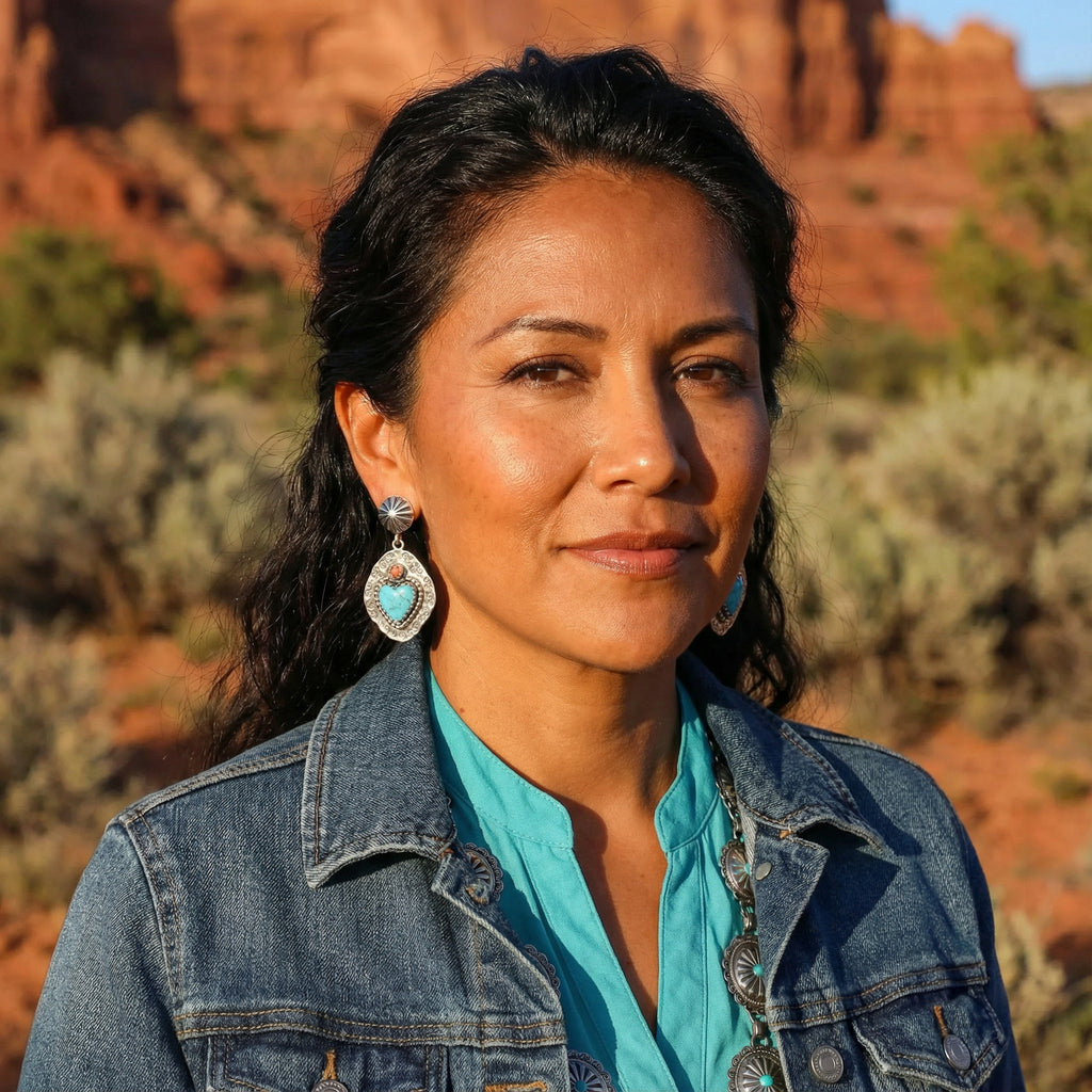 Kingman Turquoise and Spiny Oyster Hearts Cowgirl Earrings Bright Sky Blue