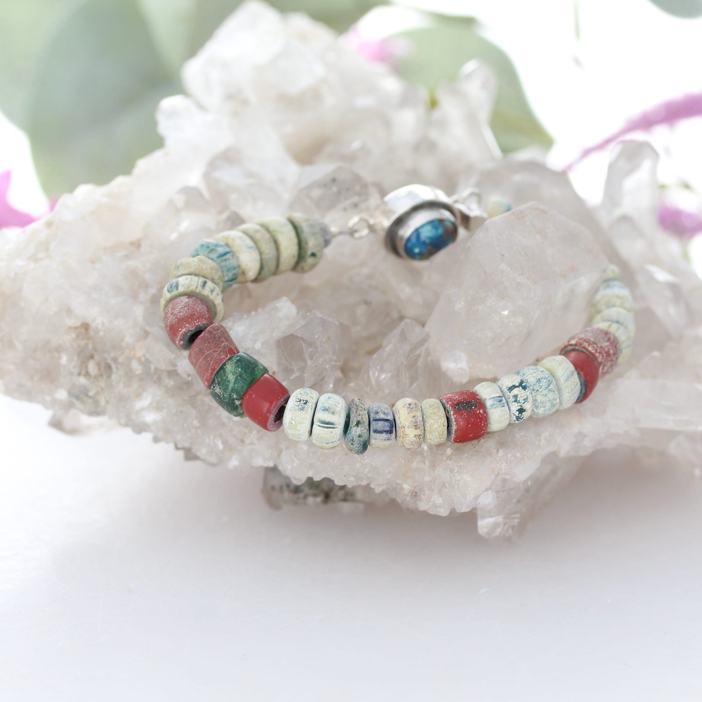 ANCIENT MALI Dig Beads Bracelet Sterling Silver #2