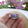 AAA SUGILITE CLASP Sterling Moon Petal Design 10x8mm Magenta Purple