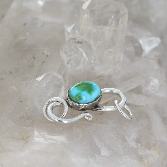 Blue Sonoran Mountain Turquoise Clasp Sterling Southwestern 8x10mm