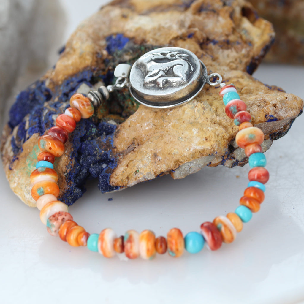 SLEEPING BEAUTY TURQUOISE Bracelet Spiny Oyster NewWorldGems