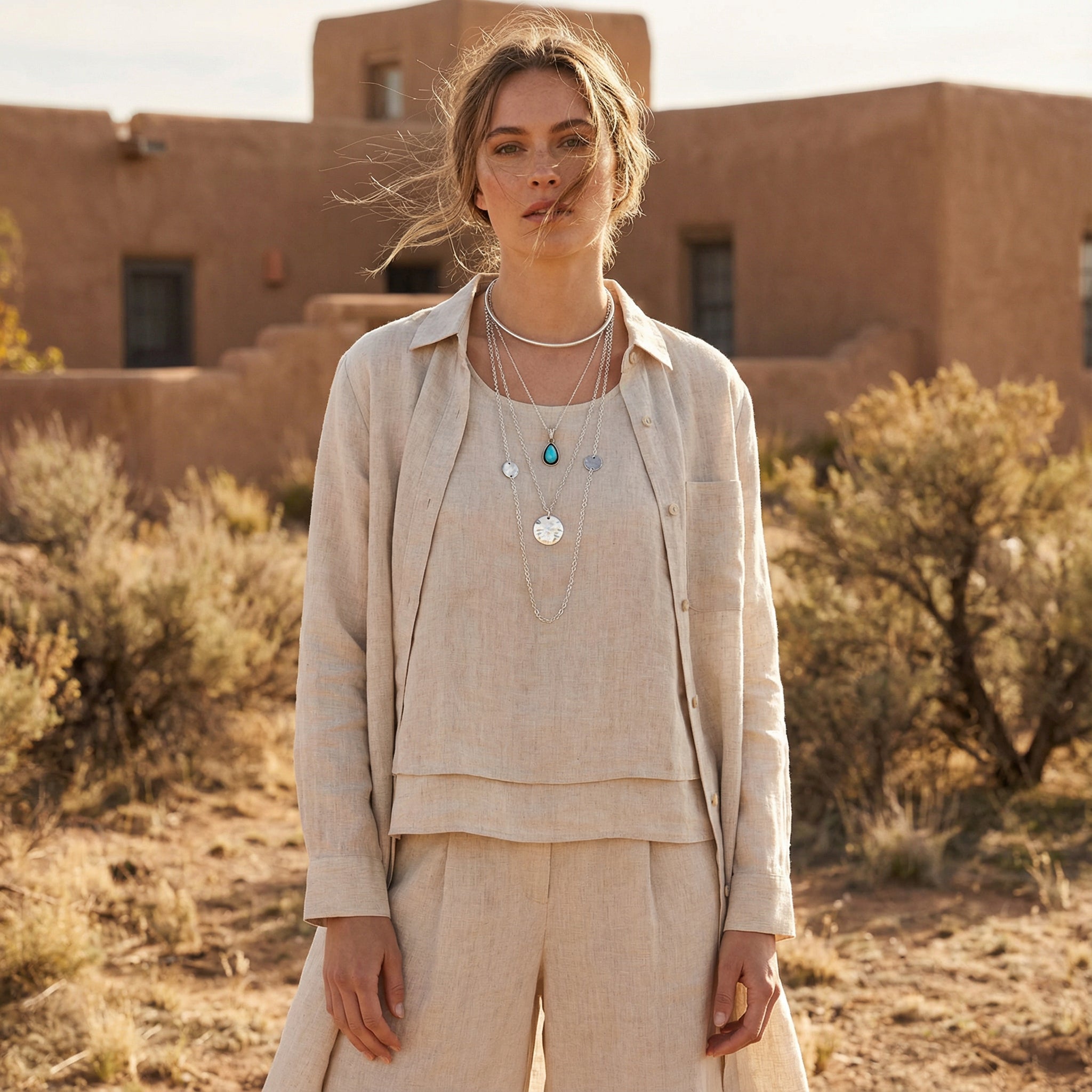 Blue Sonoran Rose Turquoise Centerpiece Pendant Sterling Silver #2