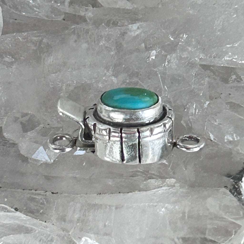 AAA Lime Green Sonoran GoldTurquoise Clasp Sterling 7x9mm Southwestern