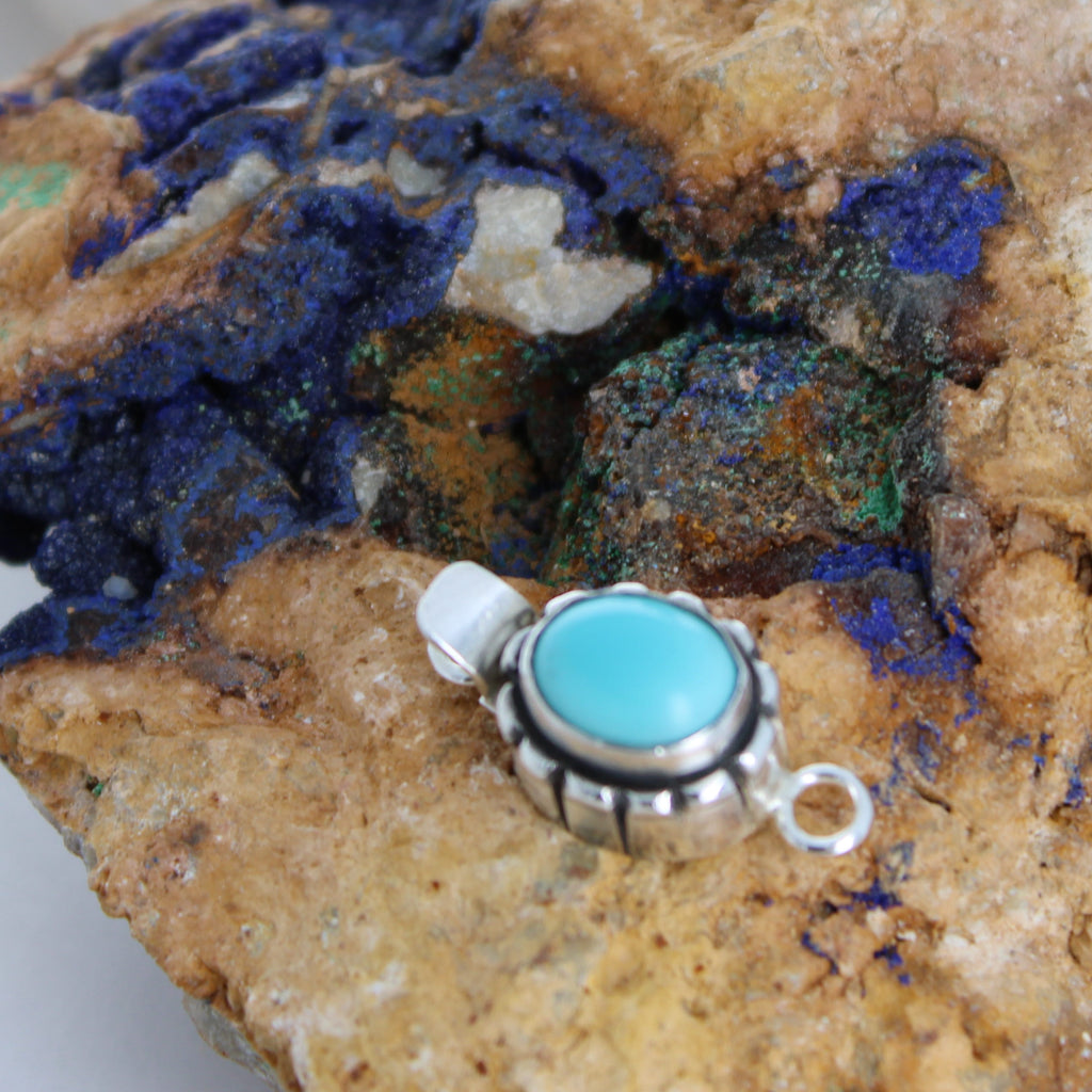 AAA Sky Blue LONE MOUNTAIN Turquoise Clasp Sterling Silver Southwestern