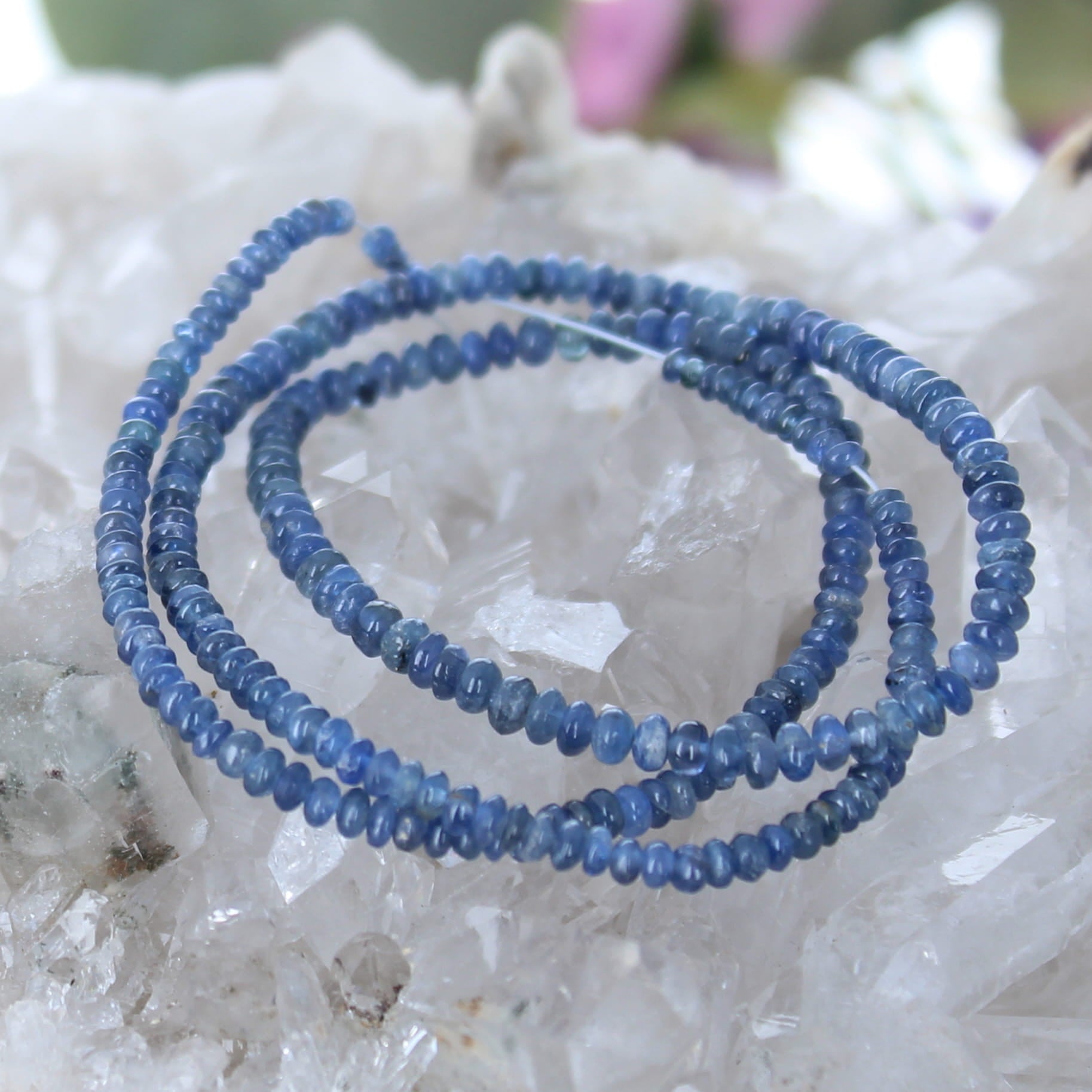 Midnight Blue Sapphire Beads Rondelles 2.5-3.8mm 16"