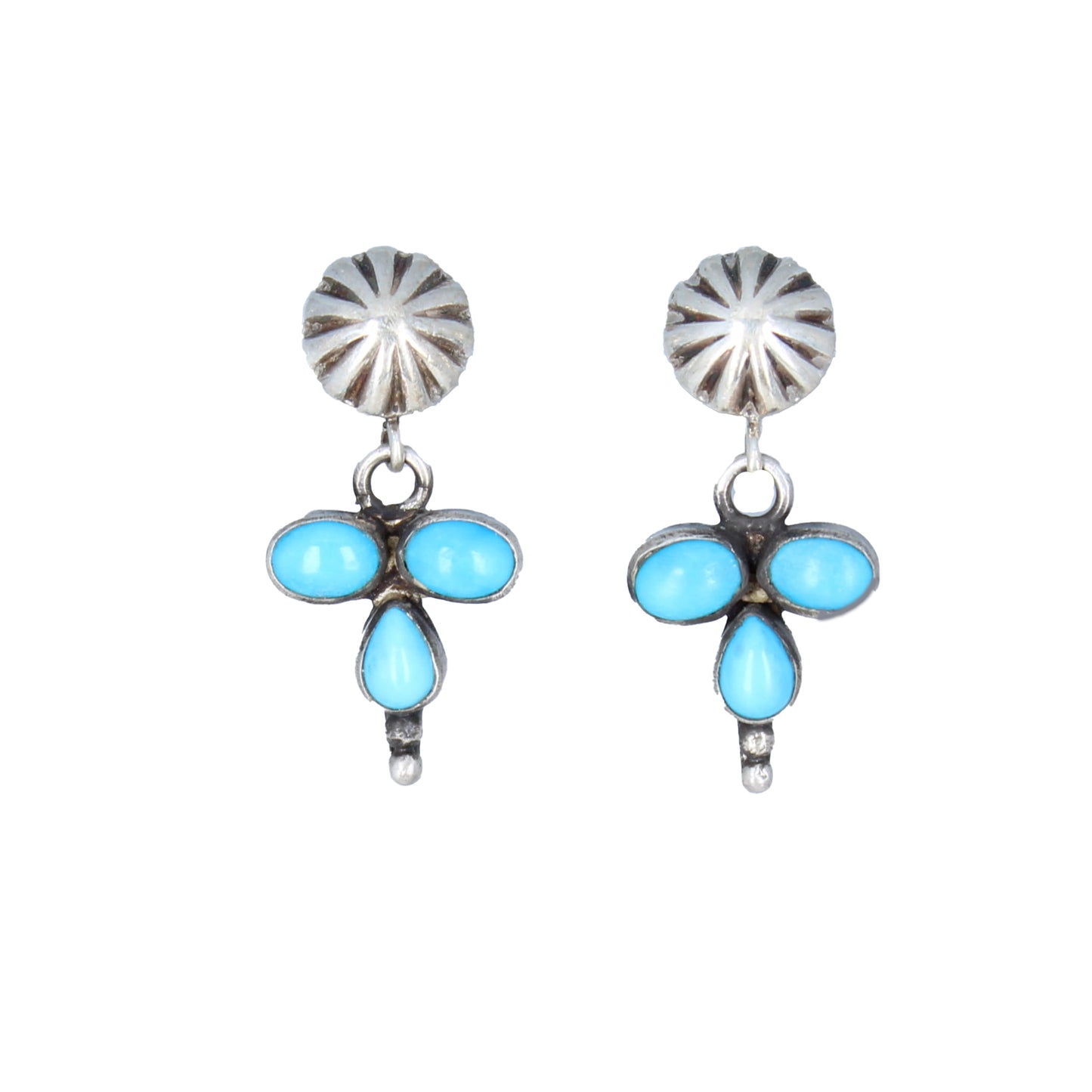 Dragonfly Sterling and Blue Bird Turquoise Earrings