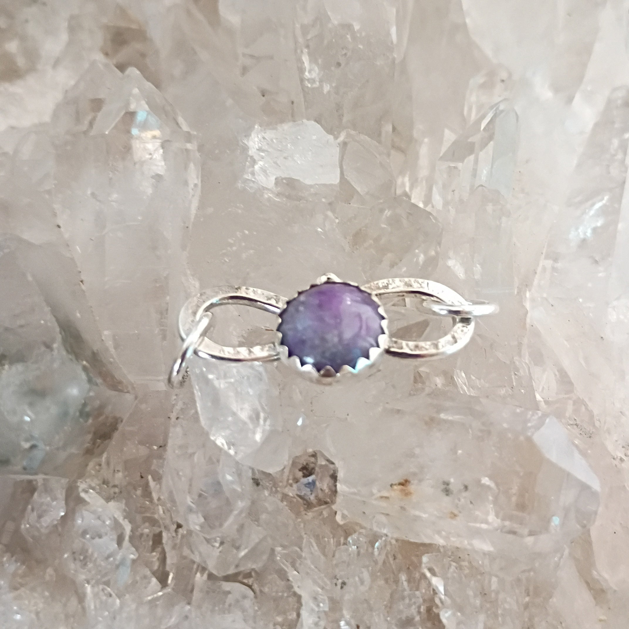 AAA Royal Purple Sugilite Sterling S Shaped Clasp Sterling Silver Southwestern 8.8mm