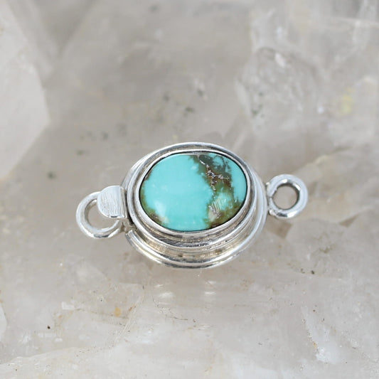 AAA Blue Sonoran Mountain Turquoise Clasp Sterling 10x8mm Classic