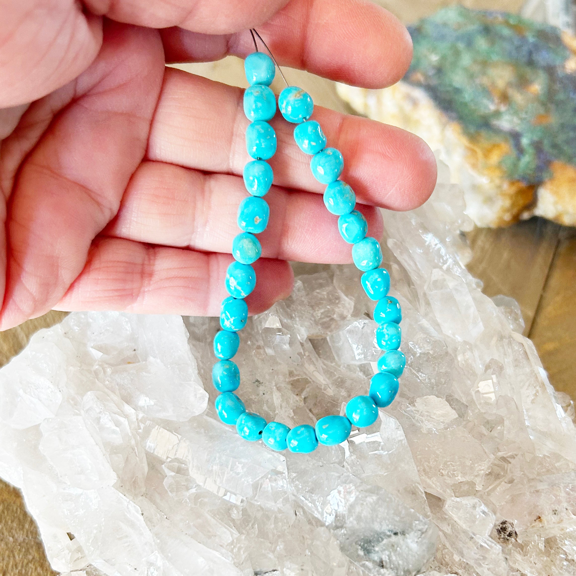 Blue Ridge Orvil Jack Turquoise Beads Potato Shape 6.5-7mm 7"