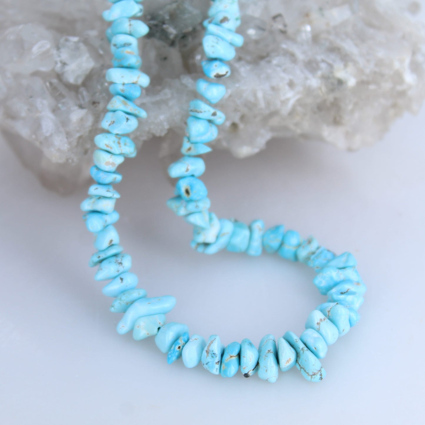Rare LONE MOUNTAIN TURQUOISE Beads 7-9mm 10.5" Strand