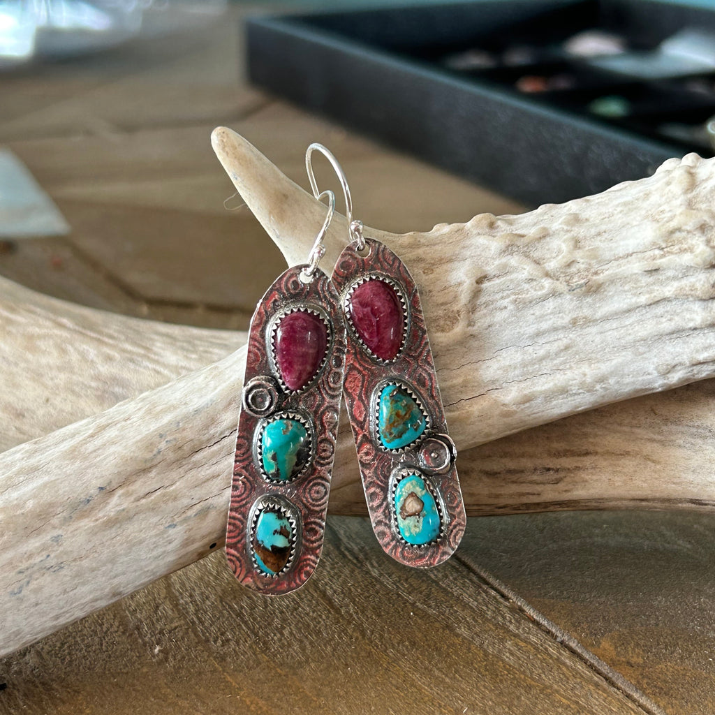 PURPLE SPINY OYSTER Earrings Royston Turquoise NewWorldGems