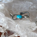 Apache Mine Nevada Turquoise Sterling Silver Clasp 5x7mm Southwest Rope Design