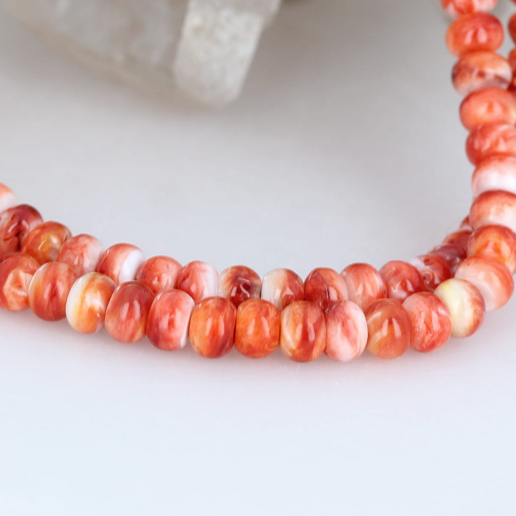 Light Red SPINY OYSTER Beads Drums 6mm 16"