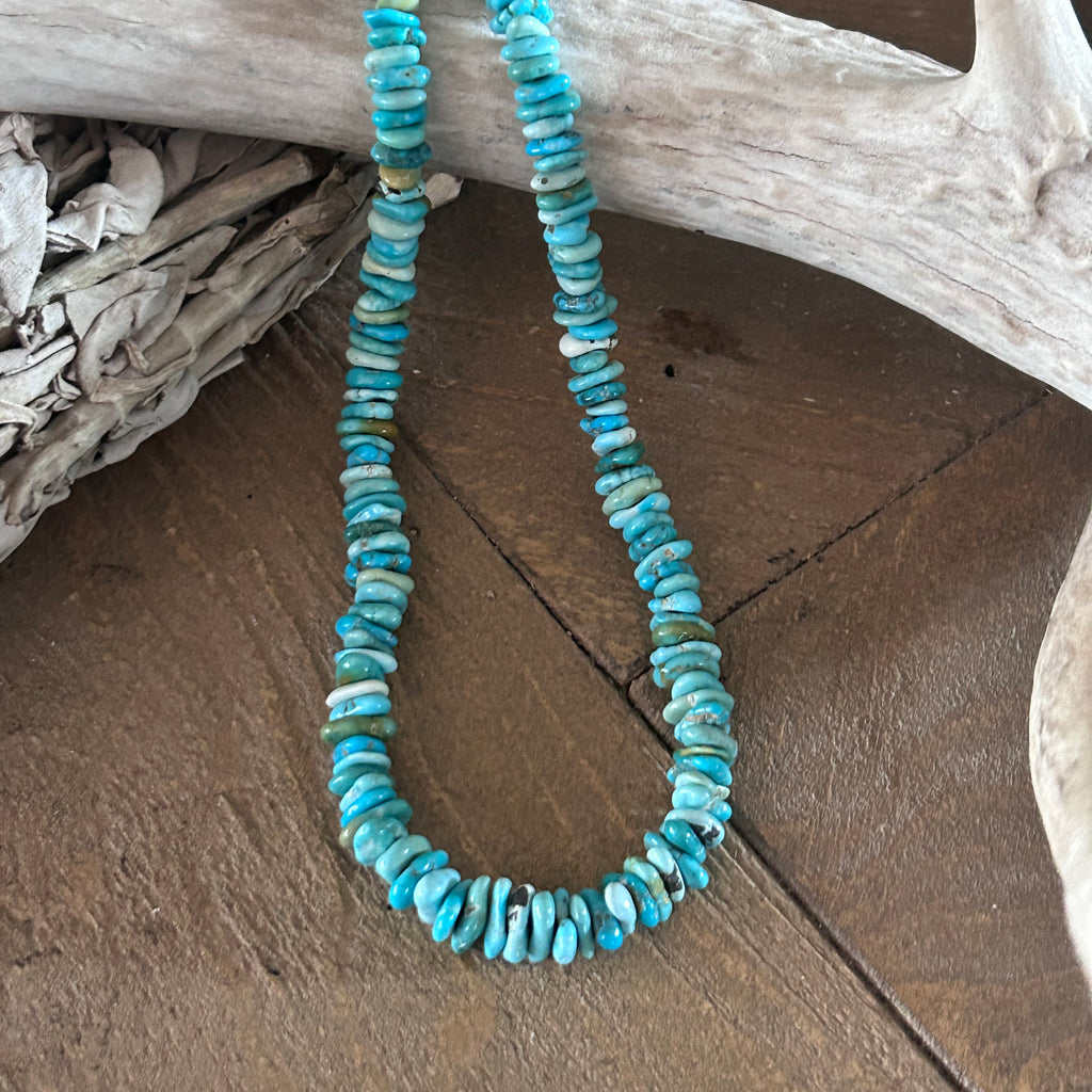 AAA Large Multi Color Lone Mountain Turquoise Beads Necklace 19"