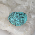 Carved Bright Blue Hubei Turquoise Bead Floral Large Centerpiece 35x25mm