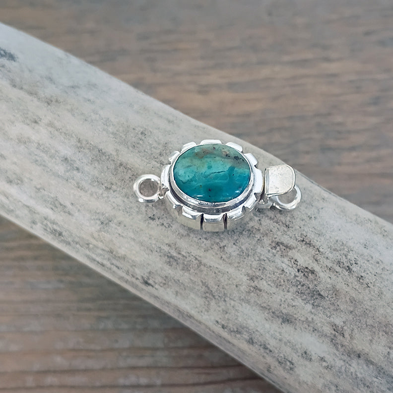Peruvian Opal Clasp Sterling Classic Design Oval Shape 8x10mm