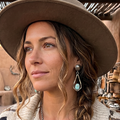 AAA DRY CREEK Turquoise Earrings Sterling Large Teardrops Southwest