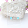 Rare Dry Creek Turquoise Naja Moon Earrings Sterling Silver