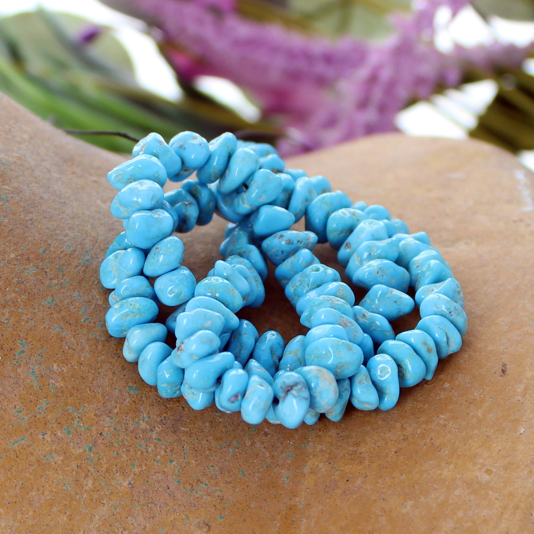 AAA Kingman Turquoise Beads Nuggets 8-11mm Rounded Nuggets 8"