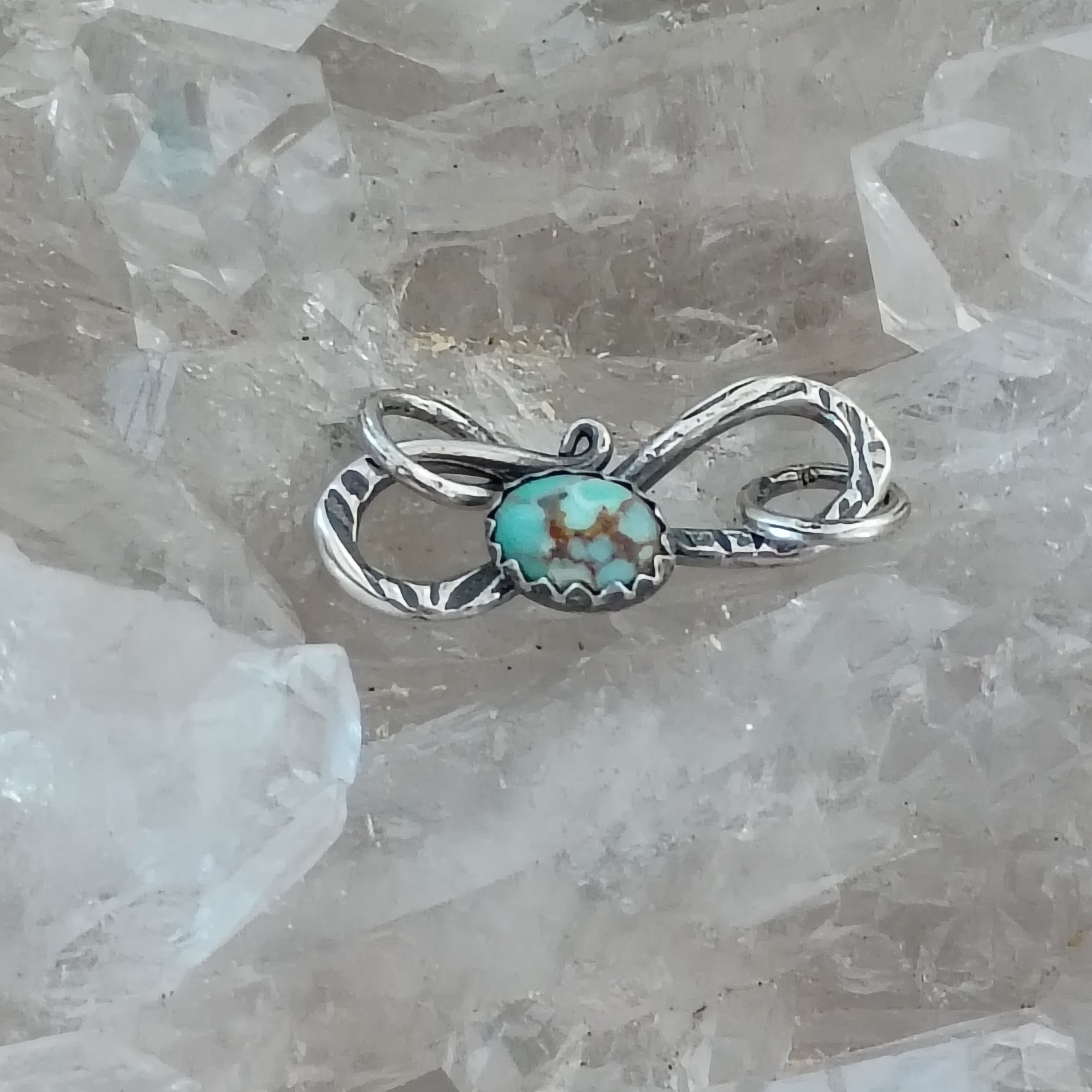 AAA Vintage Kingman Turquoise Clasp Sterling Silver 5x7mm S Shaped