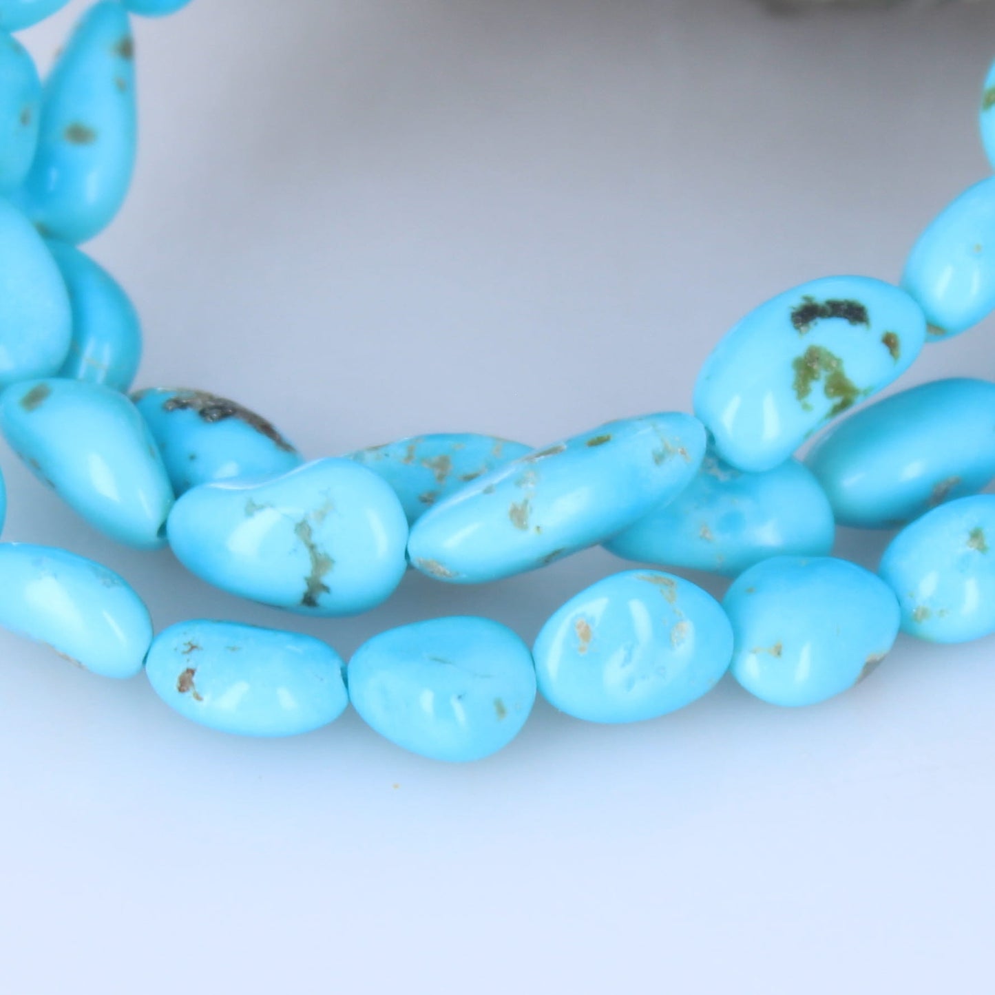 Castle Dome Turquoise Beads Bright Blue 10-14mm