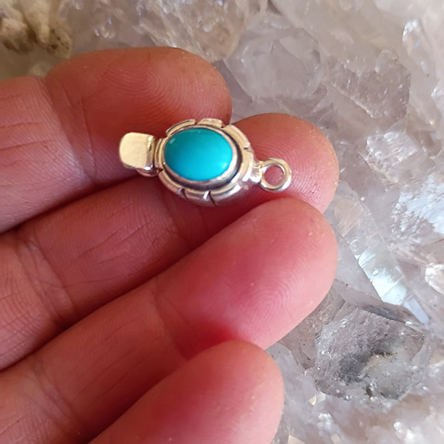 AAA Blue Ridge Nevada Turquoise Sterling Silver Clasp 8x6mm