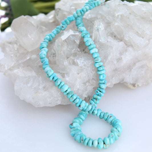 Teal Blue Lone Mountain Turquoise Beads 4-8mm Matrix