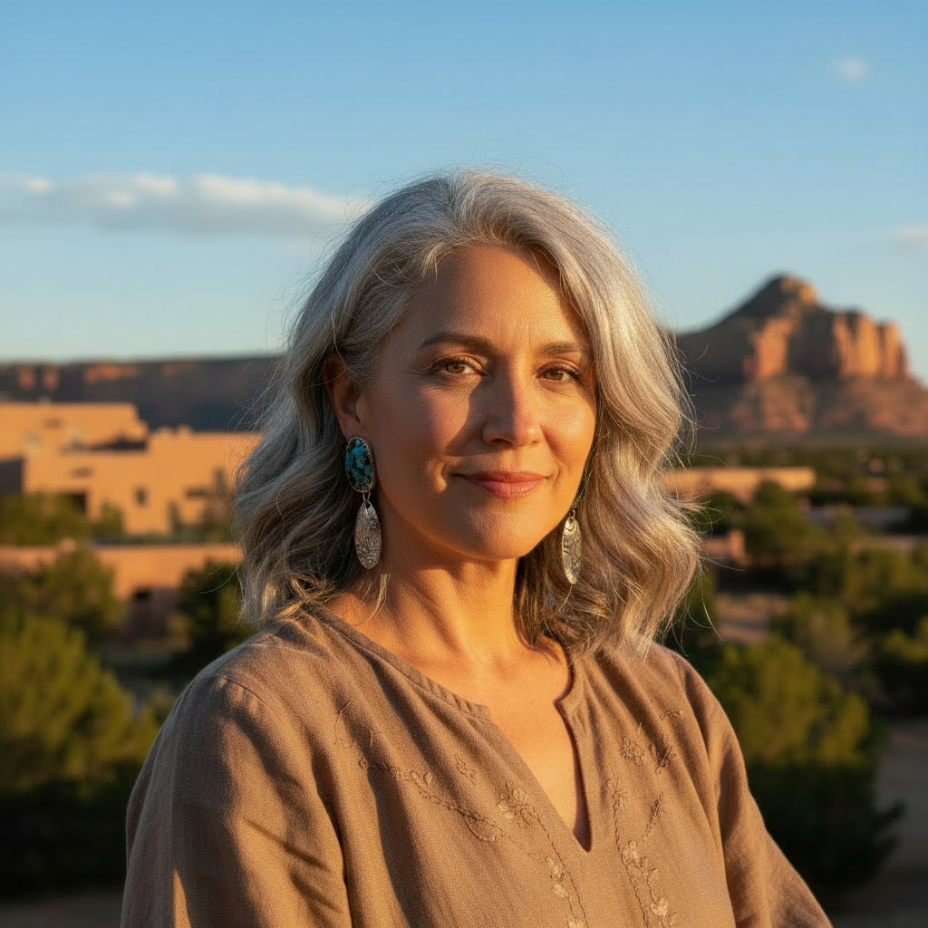 Blue and Black Tibetan Turquoise Earrings Sterling Silver Dangles