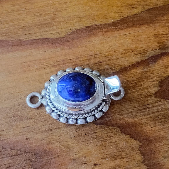 Rich Blue Lapis Clasp Sterling Oval 8x10mm NewWorldGems