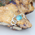 Carico Lake Turquoise Clasp S Shaped Sterling Silver 8x10mm Stone
