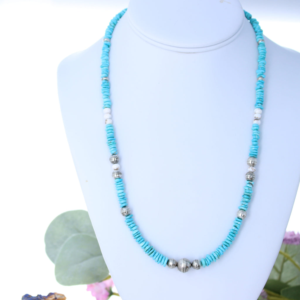 Lone Mountain Turquoise Necklace Spiny Oyster Pendant Sterling Beads