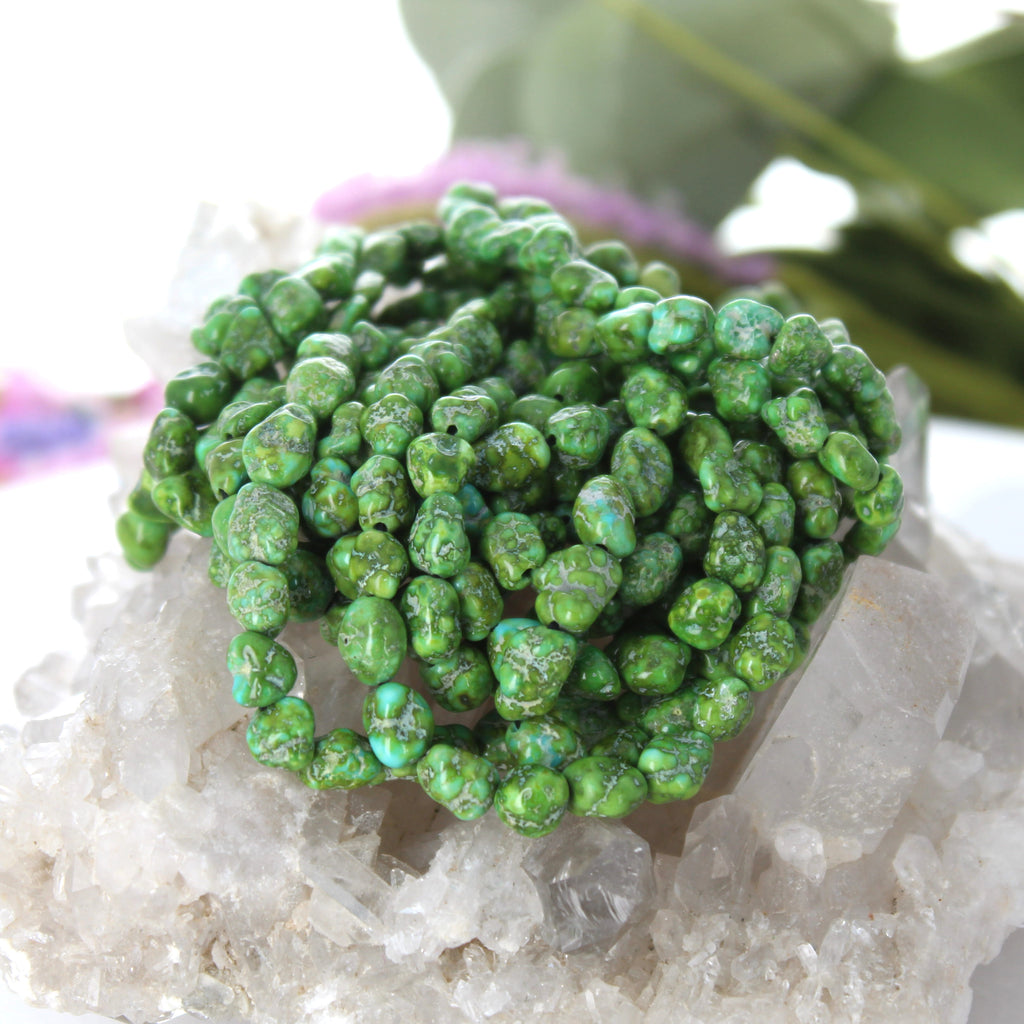 Brilliant Sonoran Gold Turquoise Lime Green 6-6.5mm 8"