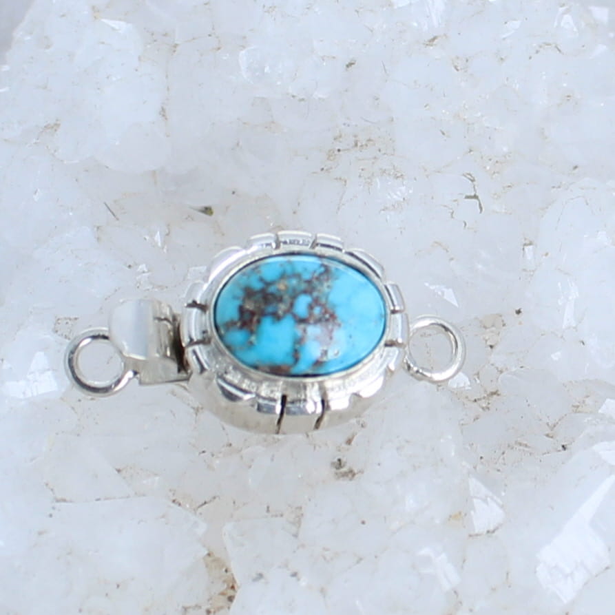 Sierra Nevada Turquoise Clasp Robins Egg Blue Southwestern Design 11.5x9mm -NewWorldGems