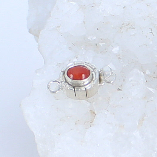 Red Coral Clasp Sterling 8X6mm Southwest Style -NewWorldGems