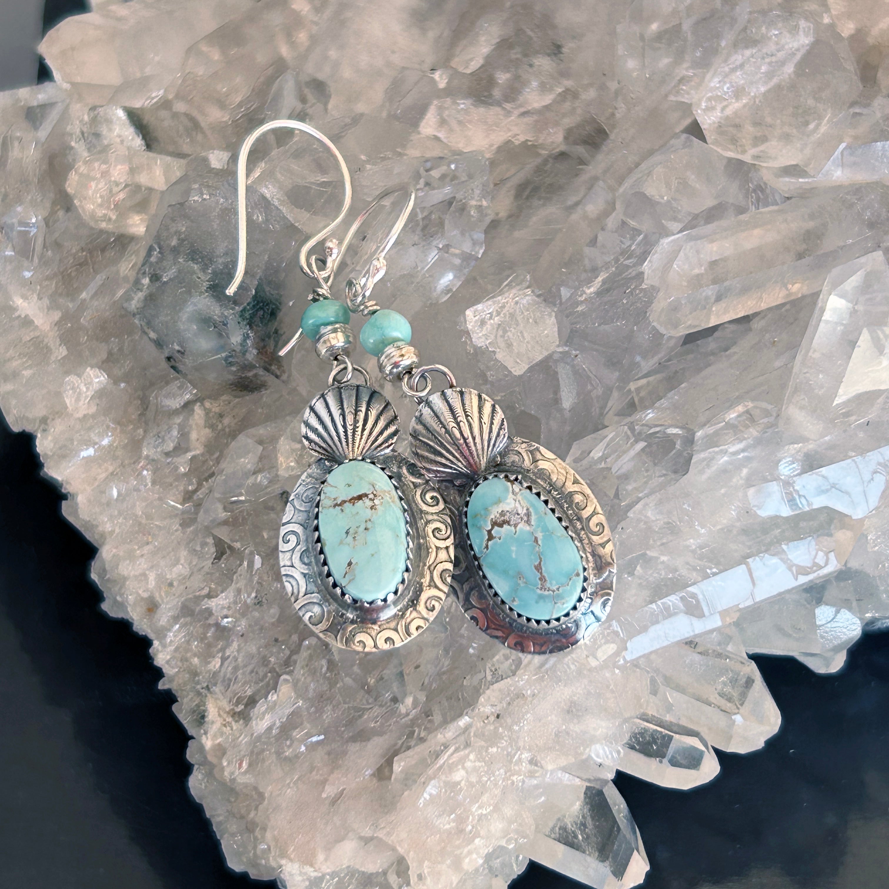 AAA DRY CREEK Turquoise Earrings Sterling Boho Southwest